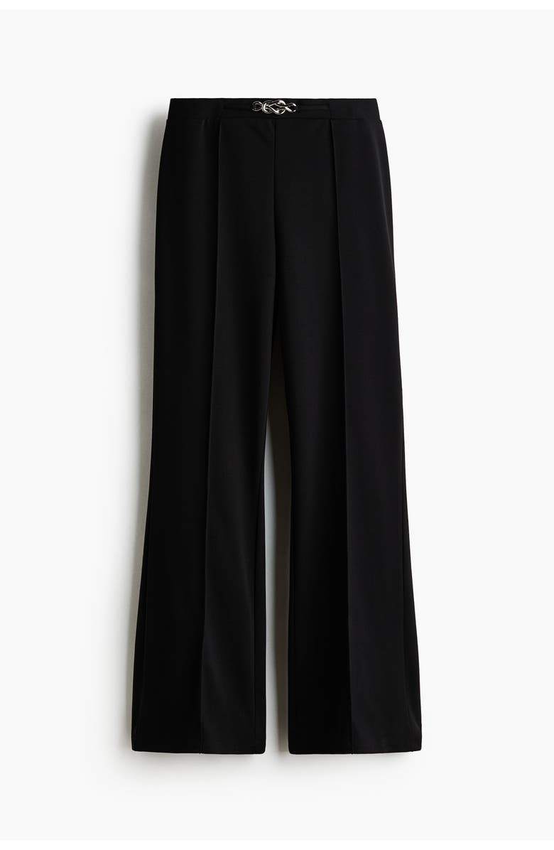 H&M Bootcut Ponte Di Roma Trousers, Main, color, Black