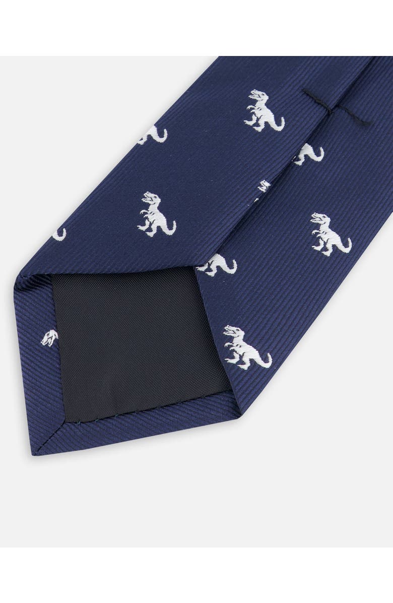 Deux par Deux Dino Neck Tie, Alternate, color, Blue Dino Print