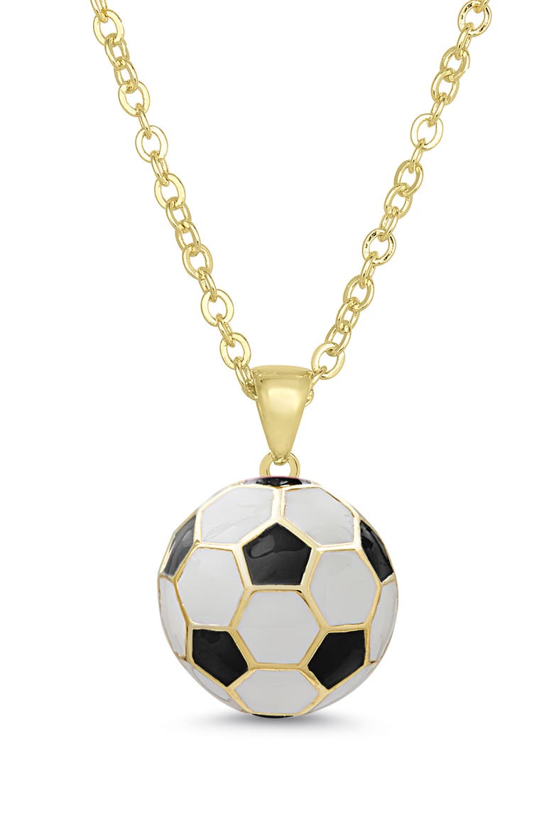 3D Soccer Ball Necklace, Main, color, BLACK