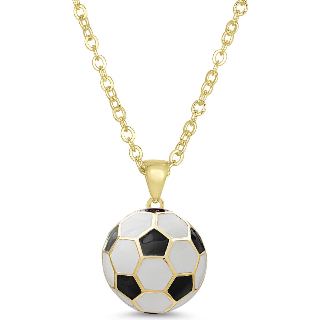 Lily Nily 3d Soccer Ball Necklace In Black