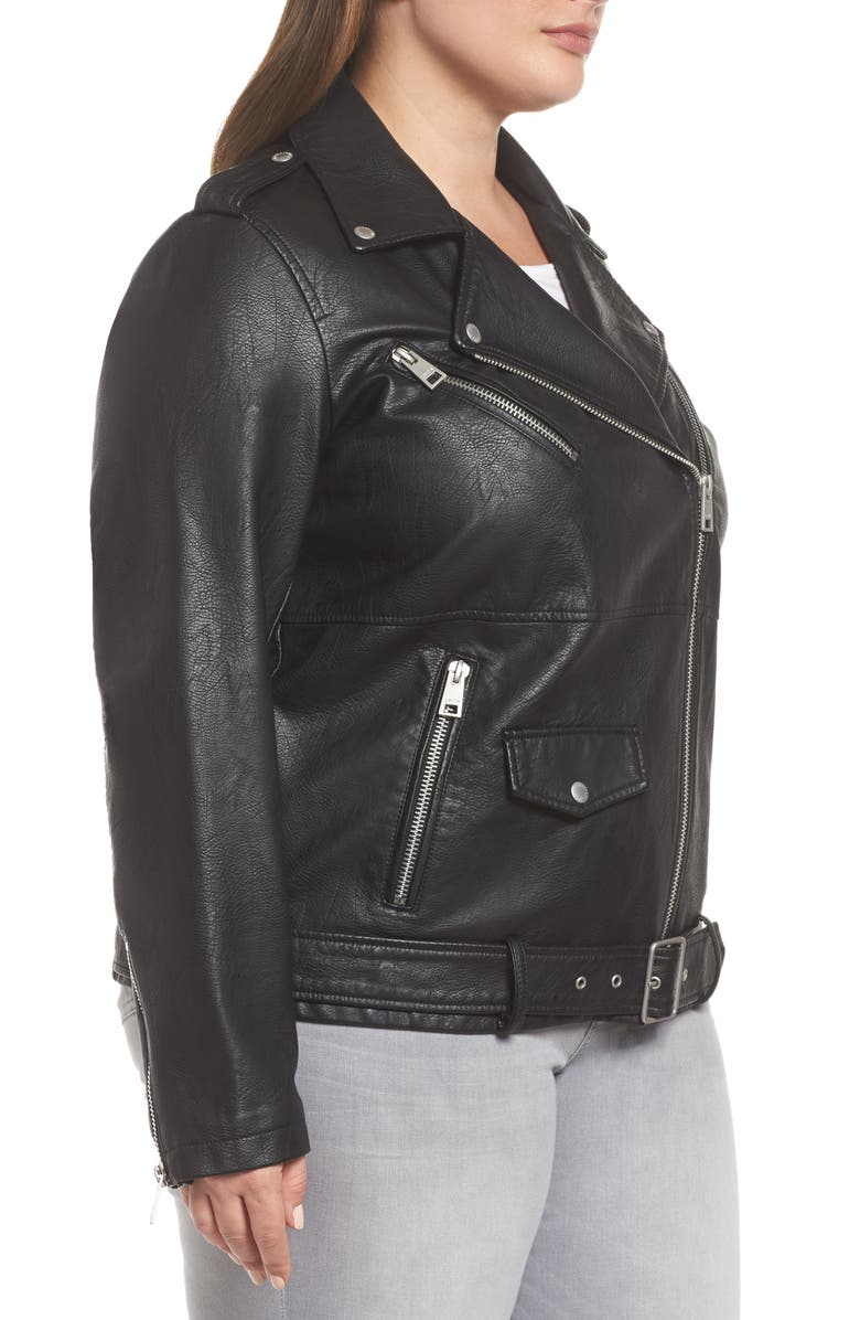 Levi's<sup>®</sup> Oversize Faux Leather Moto Jacket, Alternate, color, 