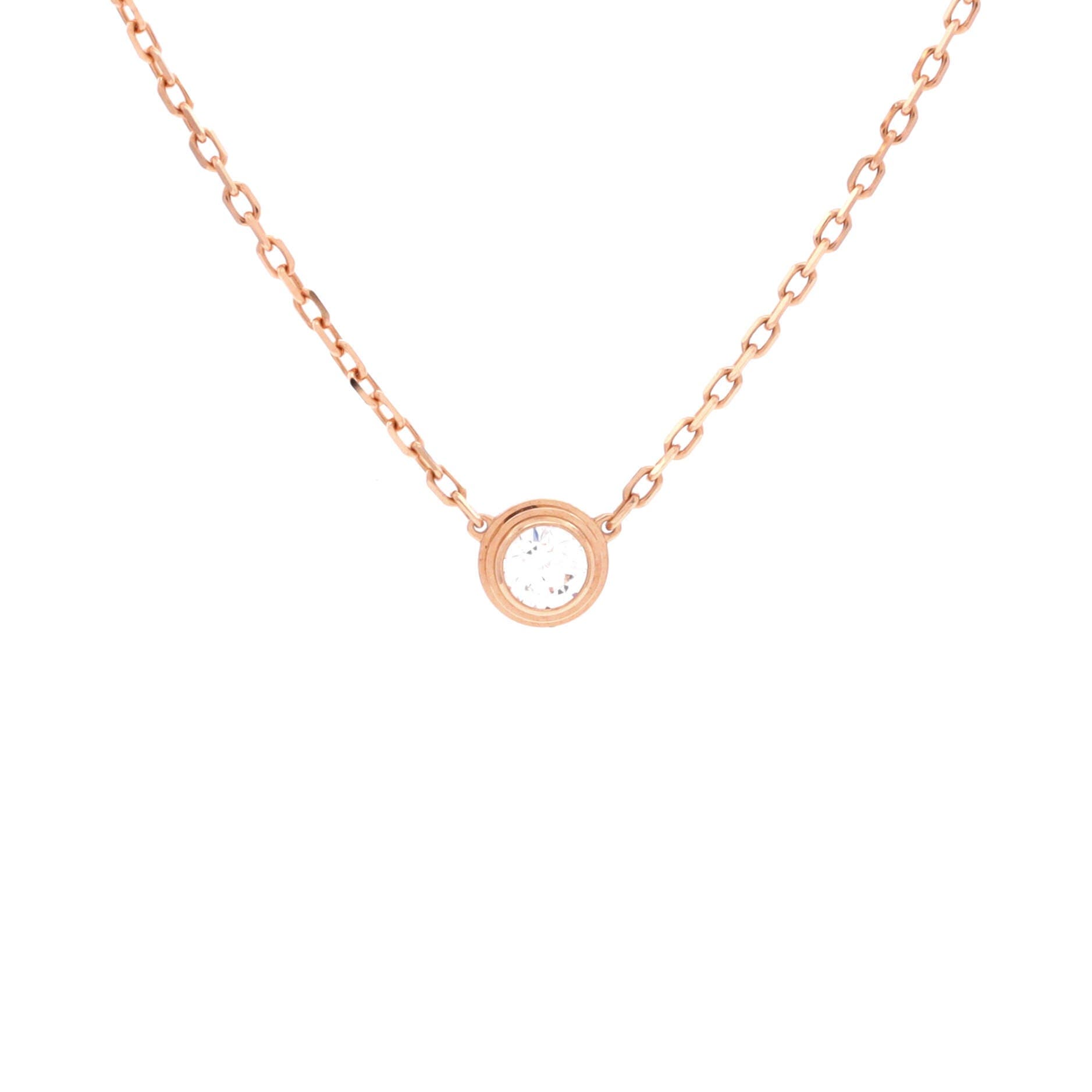 Cartier D'Amour Pendant Necklace 18K Rose Gold with Diamond Large, Main, color, Metallic Gold