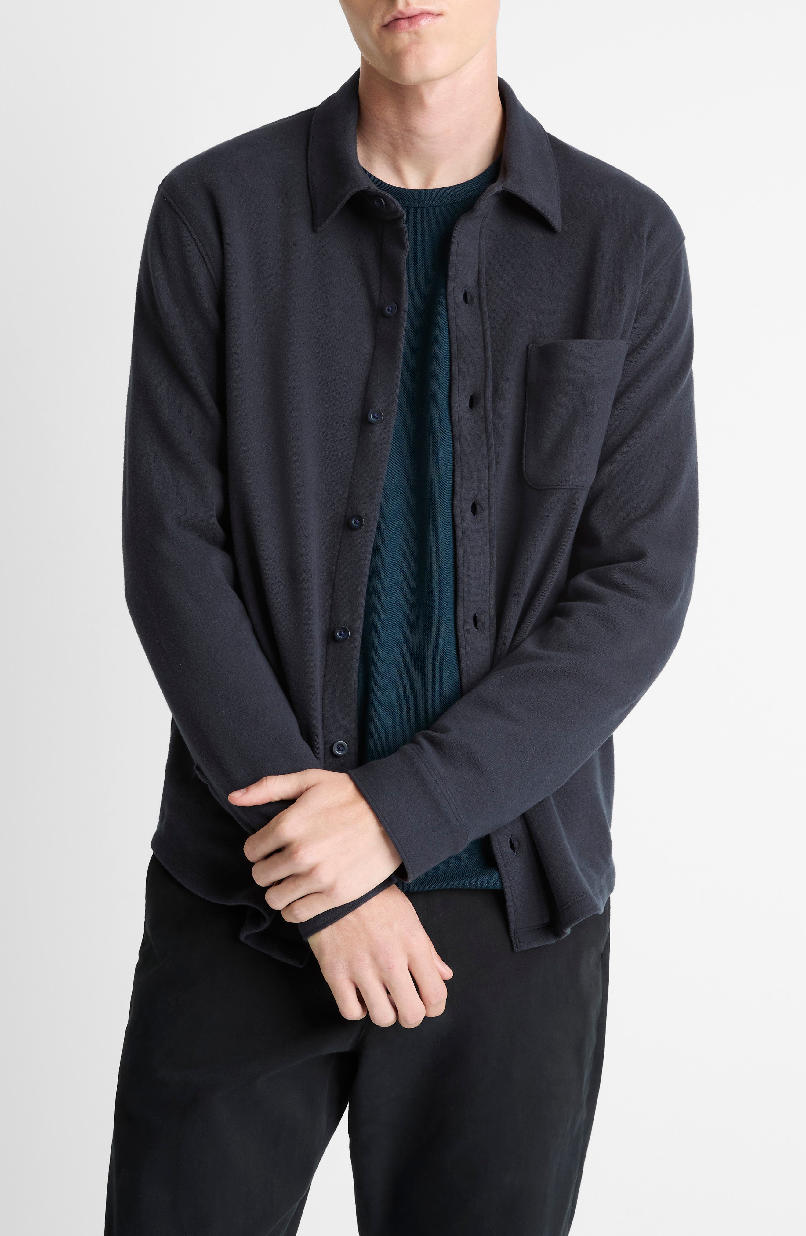 Knit Button-Up Shirt Jacket - image 5