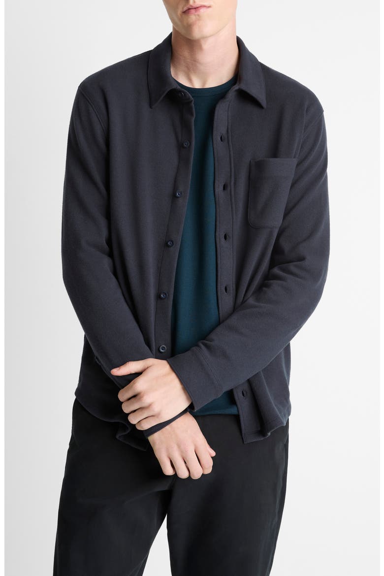 Knit Button-Up Shirt Jacket, Main, color, COASTAL