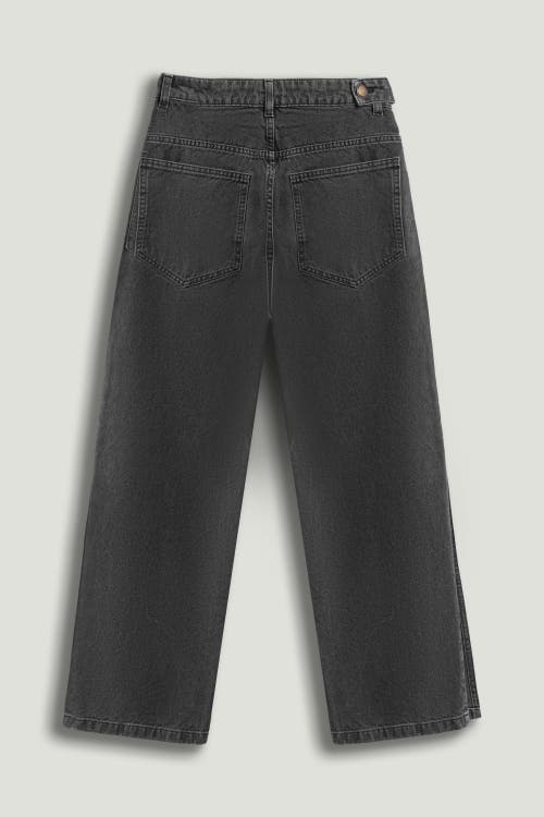 Nocturne Washed Wide Leg Jeans In Gray