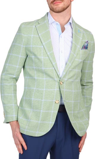 Textured Yarn Dyed Windowpane Sport Coat
