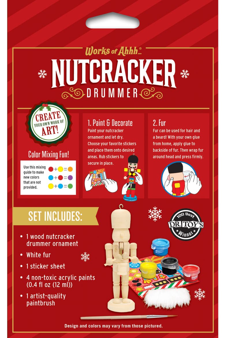 Nutcracker Drummer Ornament Paint Kit, Alternate, color, Multicolor