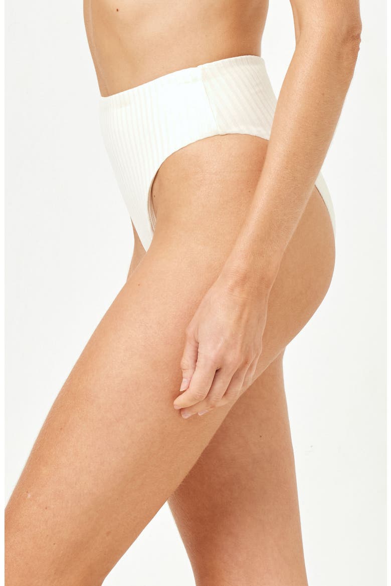 Savannah High Waist Bikini Bottoms, Alternate, color, CREAM