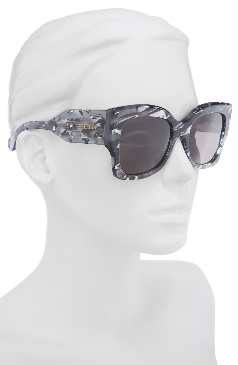 Chloé Square Sunglasses, Alternate, color, Grey Grey Grey