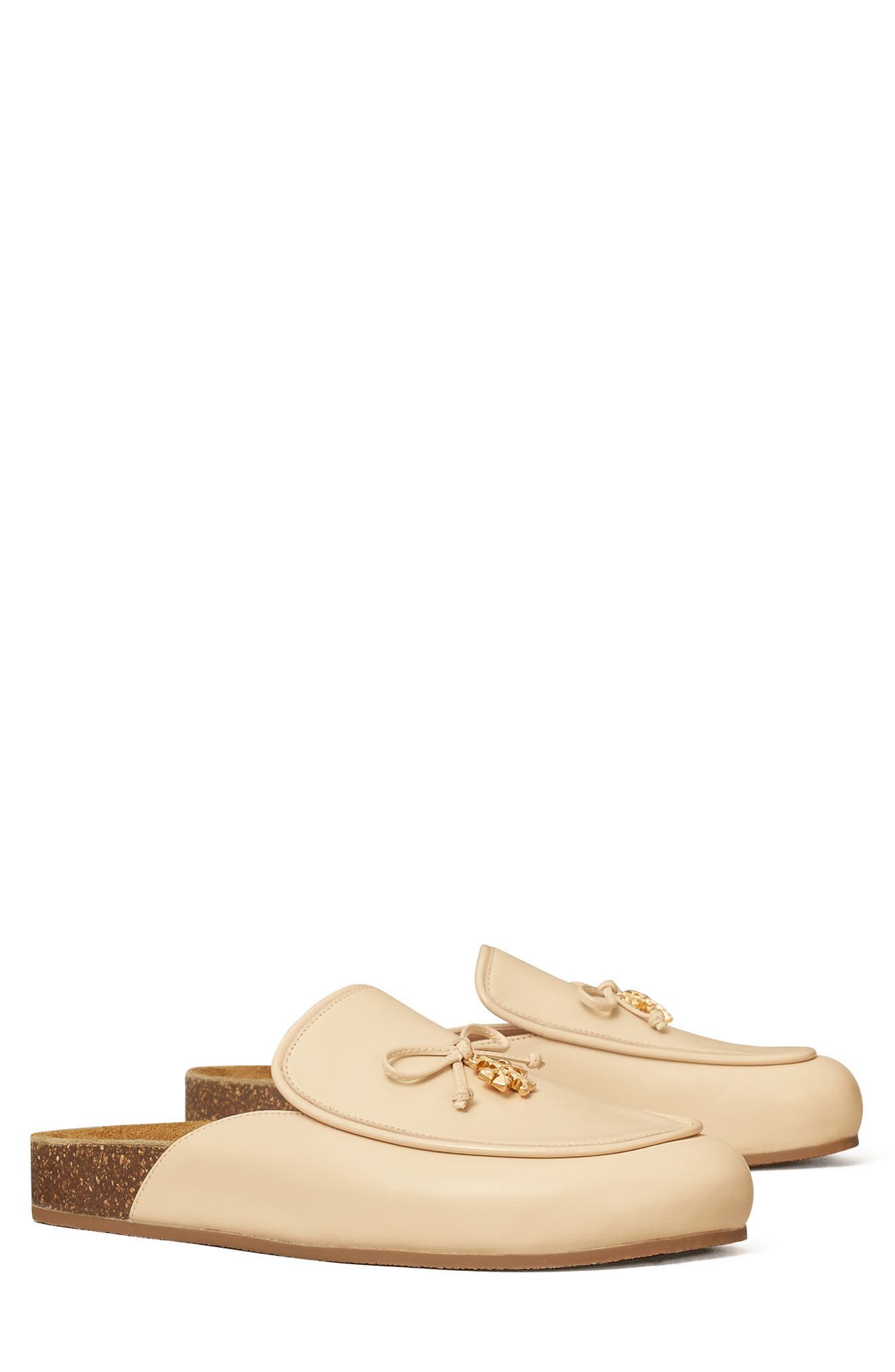 Tory Charm Mule, Main, color, WHITE