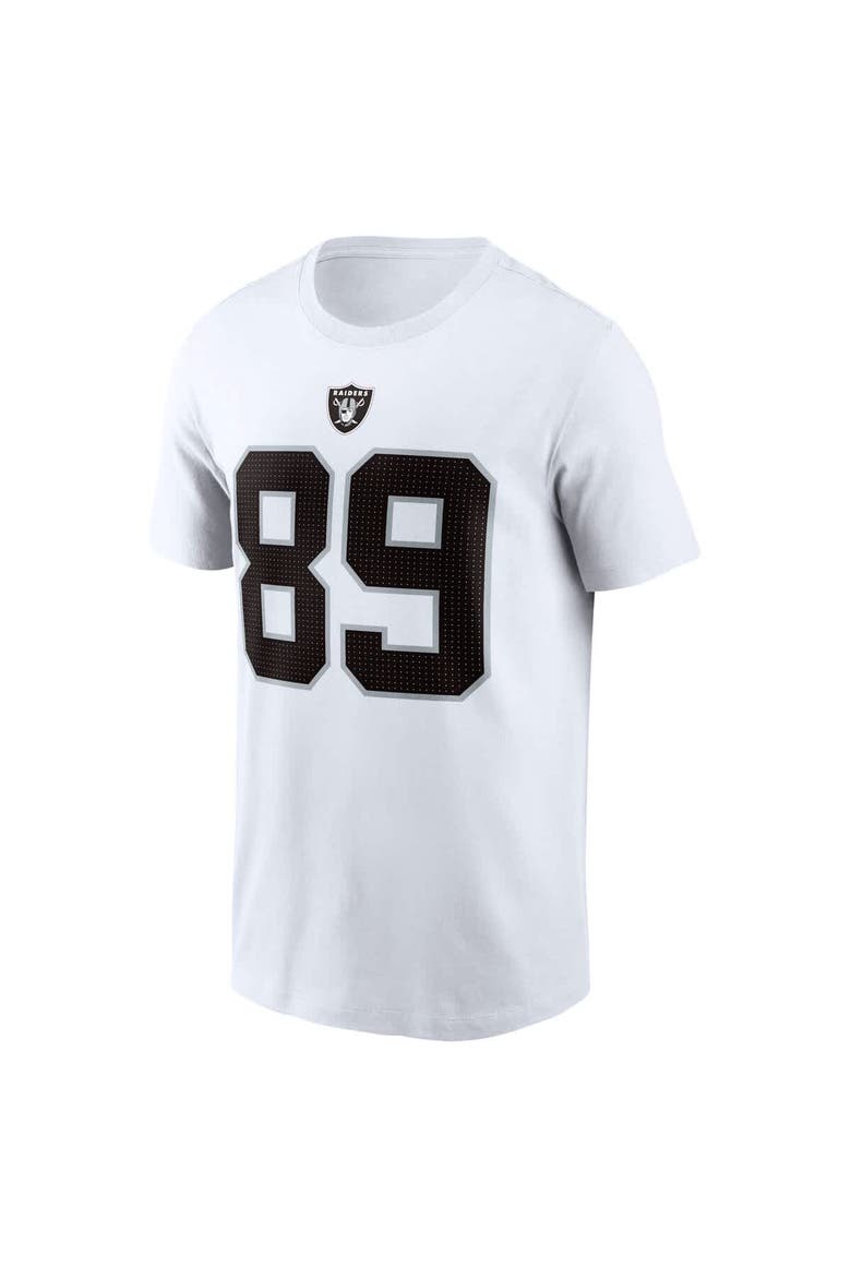 Men's Nike Brock Bowers White Las Vegas Raiders Name & Number T-Shirt, Alternate, color, White