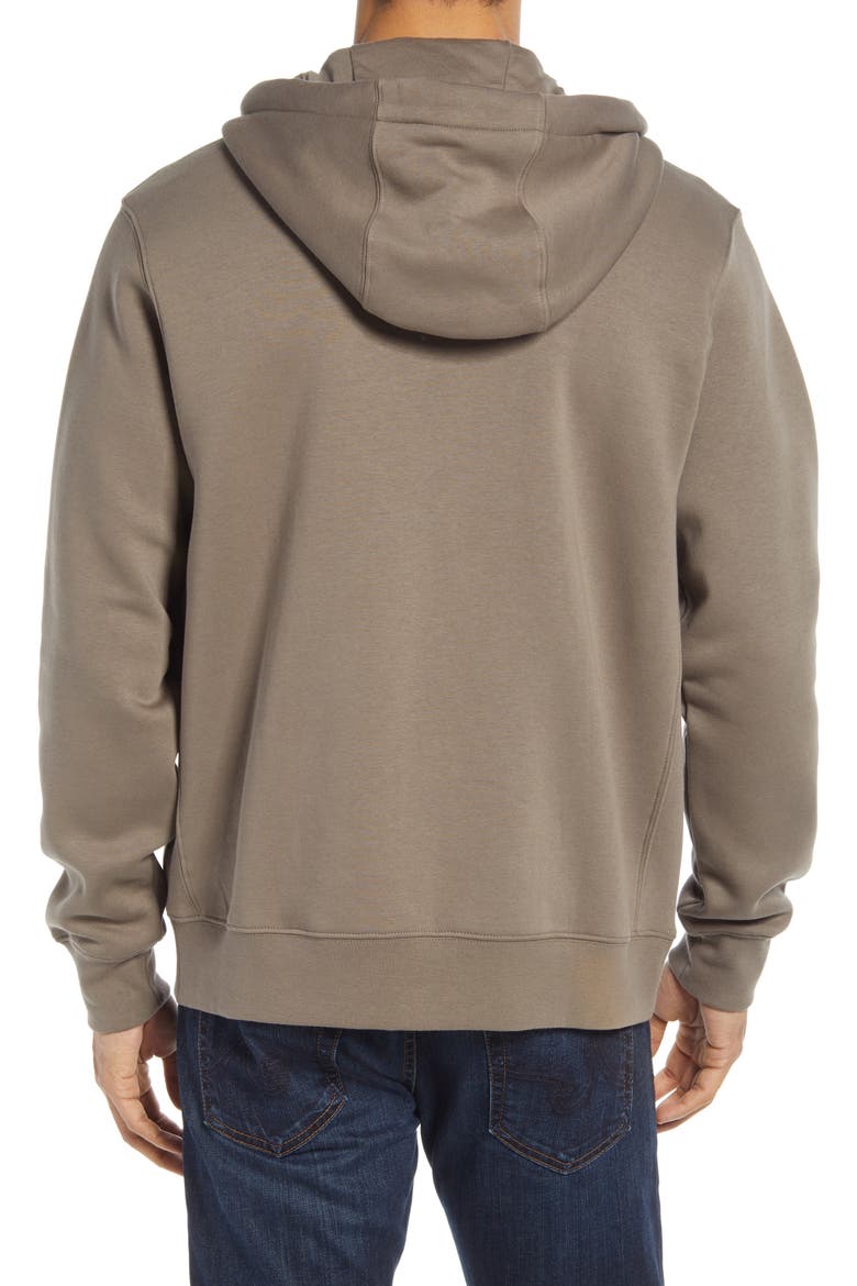 Men's Club Zip-Up Logo Hoodie, Alternate, color, OLVGRY/WHITE
