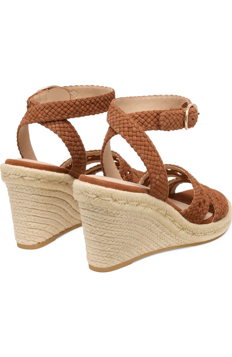 Stuart Weitzman <p>Bria Leather Espadrille Wedge Sandal (Women) </p>, Alternate, color, Saddle