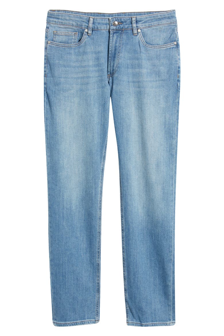 Crown Crafted Washed Five Pocket Straight Leg Jeans, Alternate, color, STONE WASHED BLUE