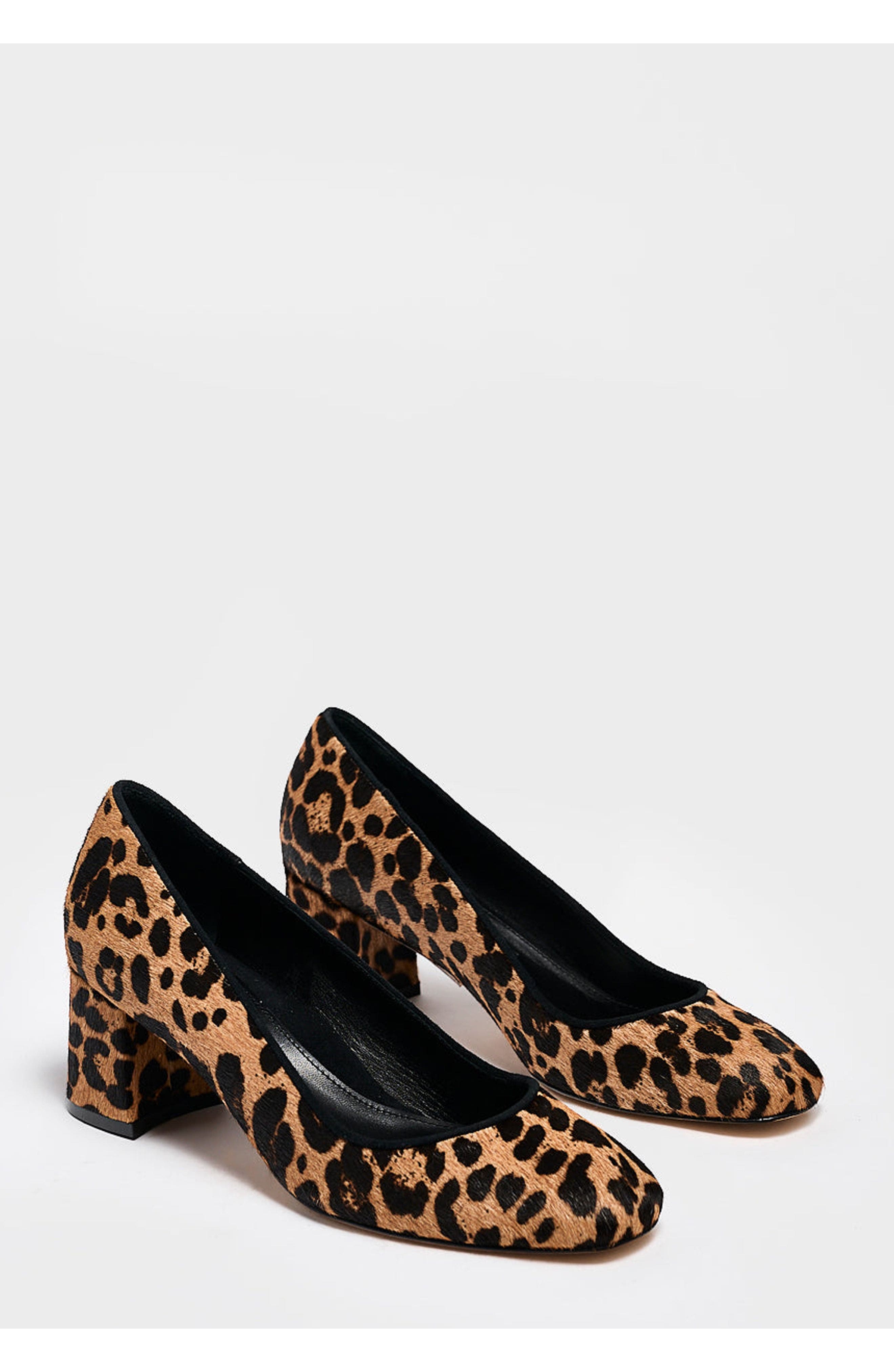 MARION PARKE Block Heel Pump 60 Hair Calf, Alternate, color, Leopard