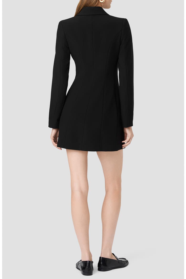 Azra Twill Pleated Tuxedo Minidress, Alternate, color, BLACK