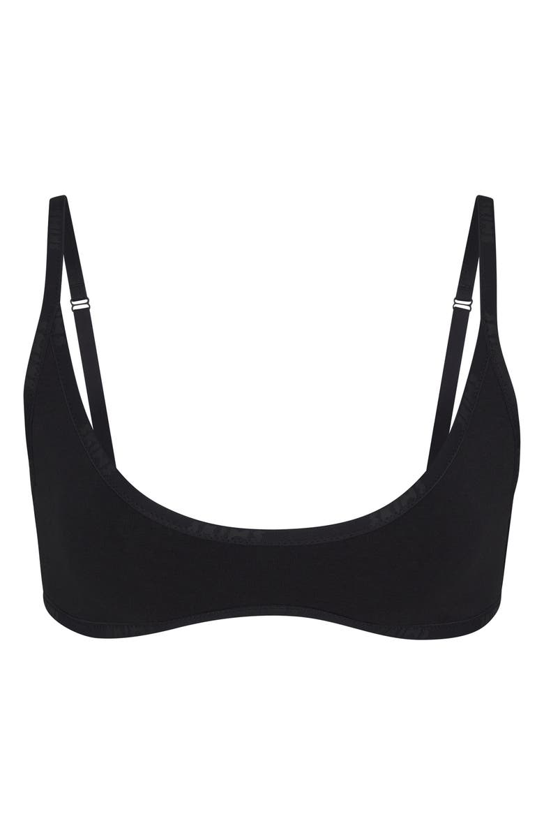 SKIMS Scoop Neck Cotton Stretch Logo Bralette, Alternate, color,