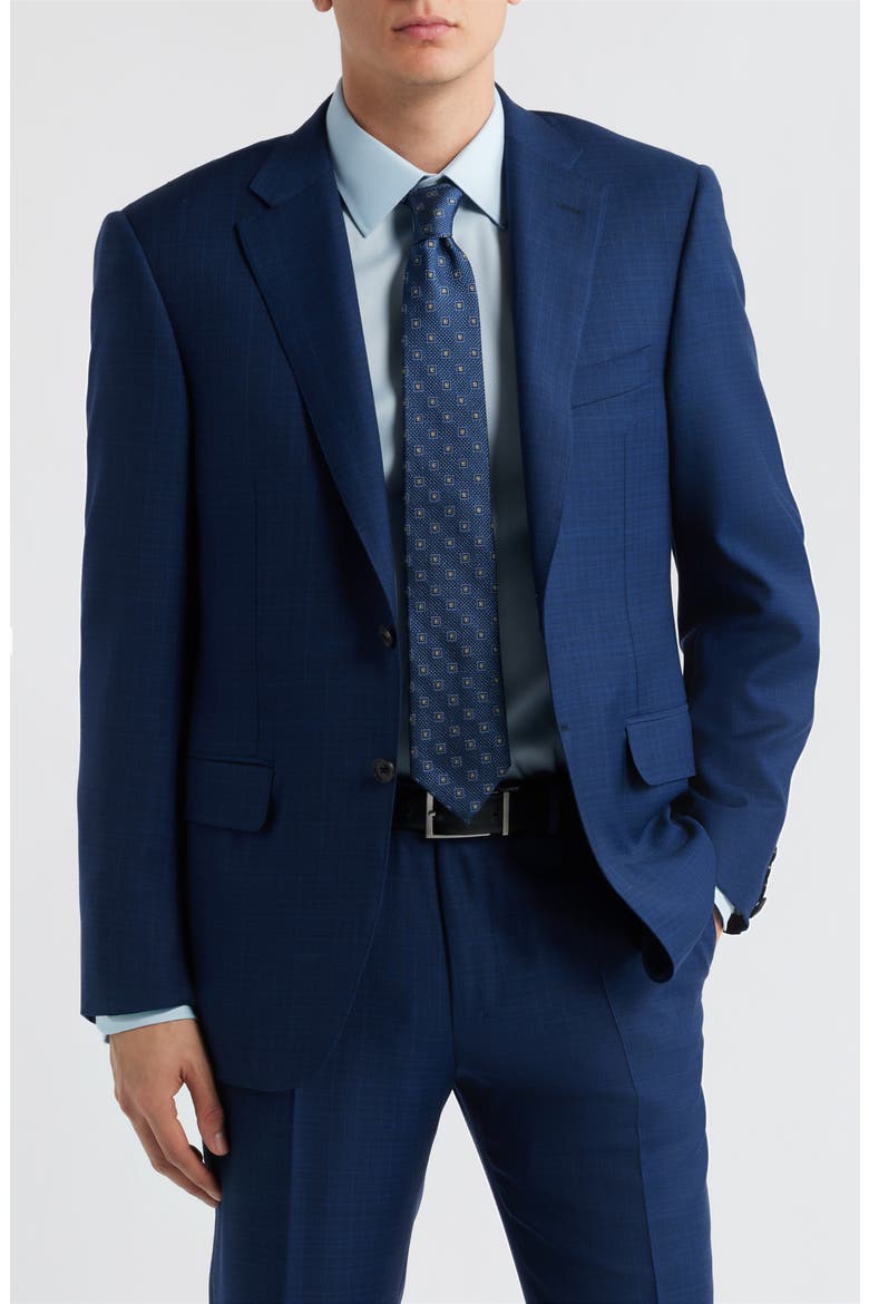 Siena Regular Fit Navy Check Super 150s Wool Suit, Alternate, color, NAVY