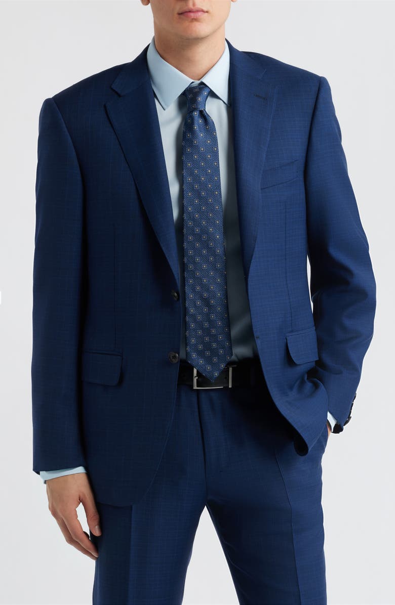 Canali Siena Regular Fit Navy Check Super 150s Wool Suit, Alternate, color, Navy