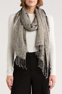 Vince Camuto Paisley Lurex Knit Scarf