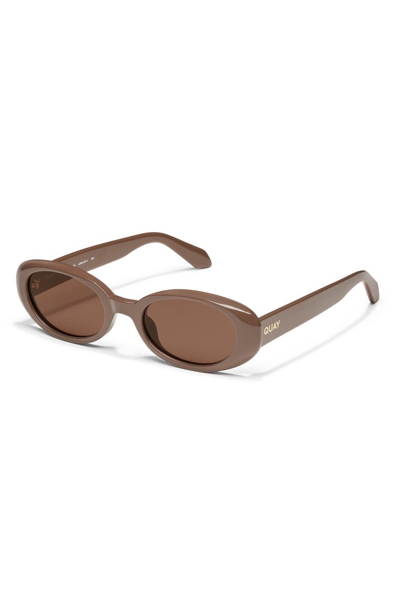 Quay Felt Cute 52mm Gradient Small Oval Sunglasses in Doe / Brown Quay Felt Cute 52Mm Gradient Small Oval Sunglasses in Brown  main image 4