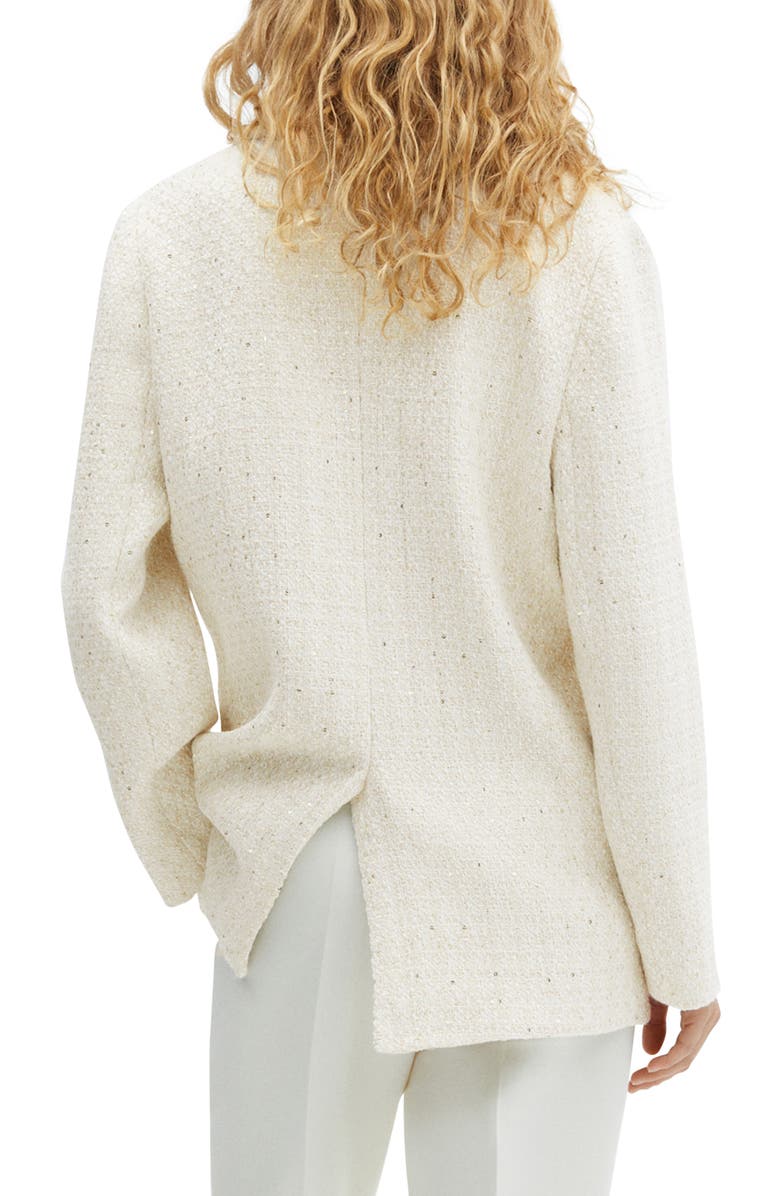 MANGO Imitation Pearl Button Tweed Jacket, Alternate, color, 
