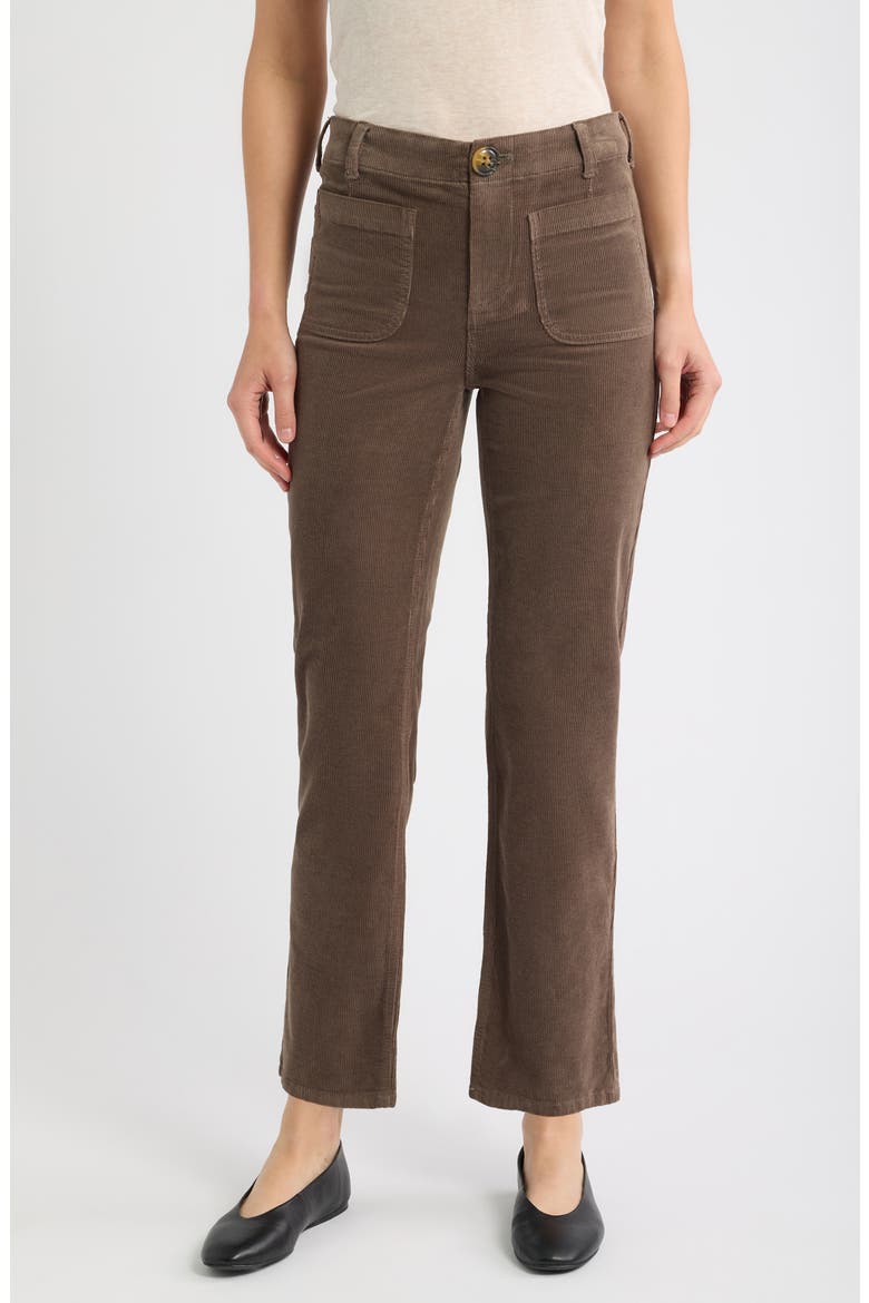 Soho Patch Pocket Straight Leg Corduroy Pants, Main, color, MUSHROOM