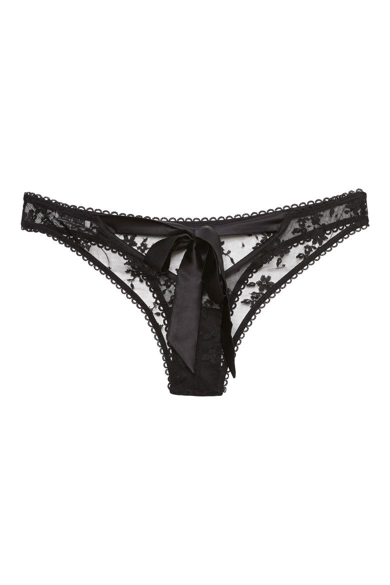Untie Me Underwire Demi Bra, Alternate, color, BLACK