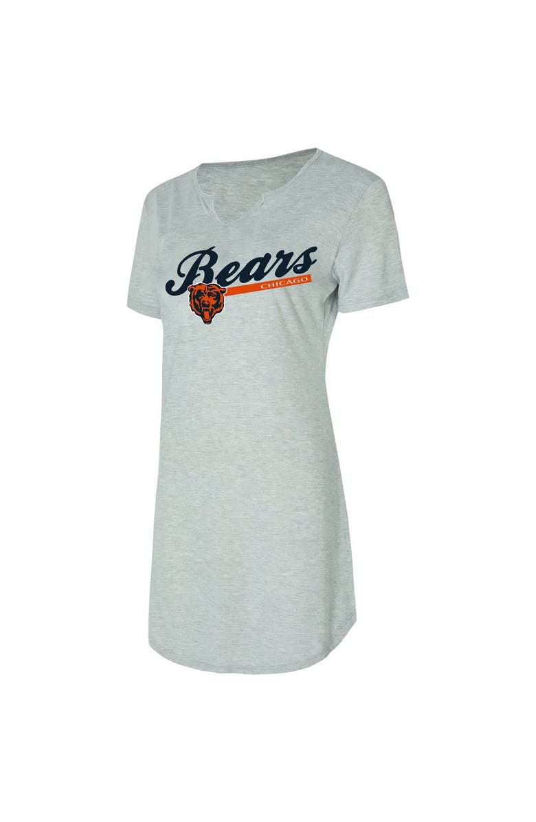 CONCEPTS SPORT Women's Concepts Sport Gray Chicago Bears Petition Knit Notch Neck Nightshirt, Alternate, color, Gray