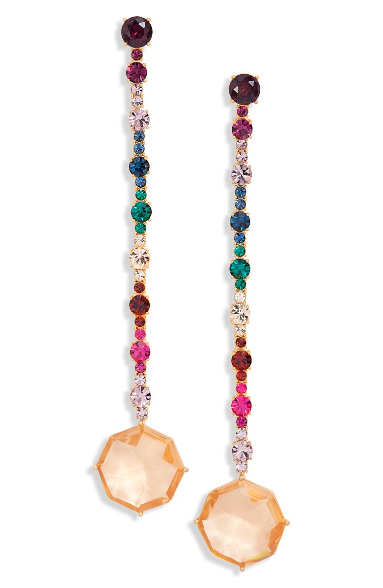 Kate Spade New York crystal statement linear drop earrings, Main, color, 