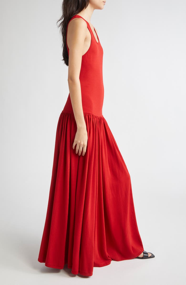 LOULOU DE SAISON Jada Drop Waist Jersey Maxi Dress, Alternate, color, Red