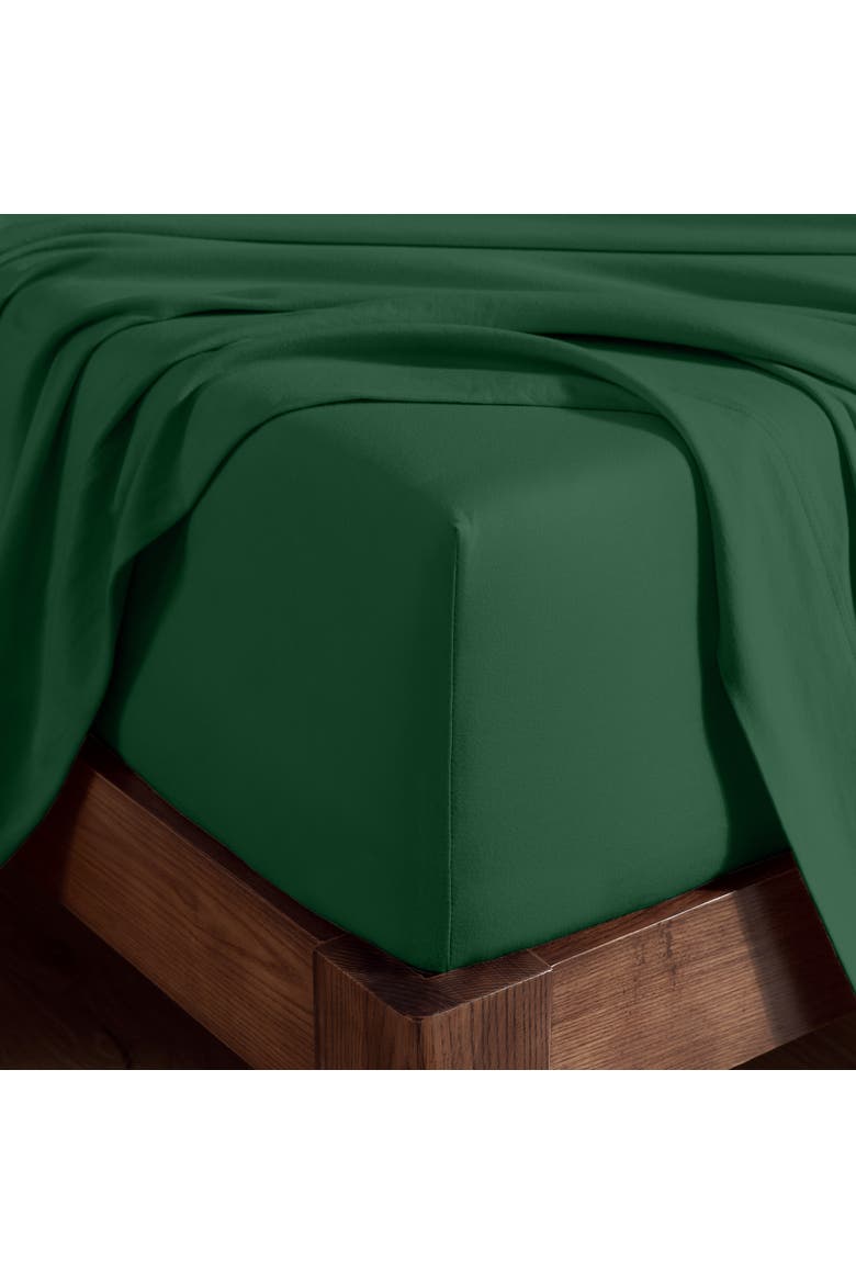 Organic Cotton Jersey Fitted Sheet, Alternate, color, Forest Green
