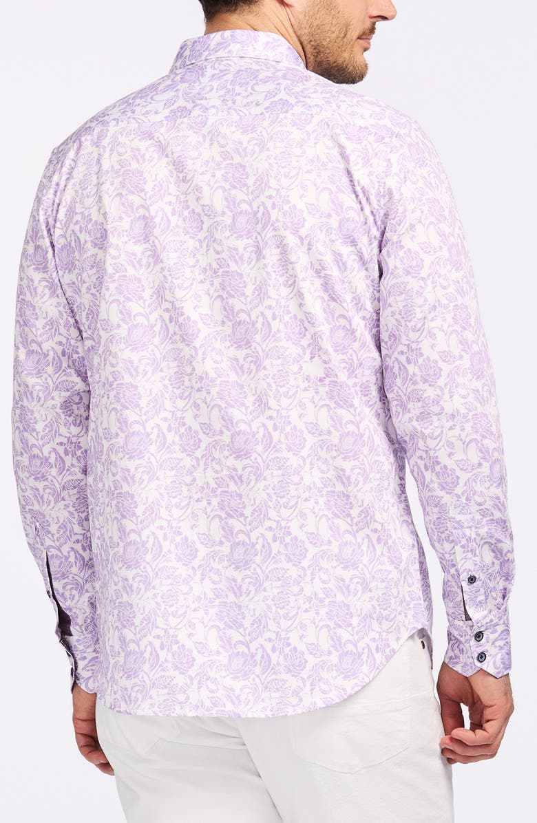Robert Graham Caledon Cotton Button-Up Shirt, Alternate, color, Purple