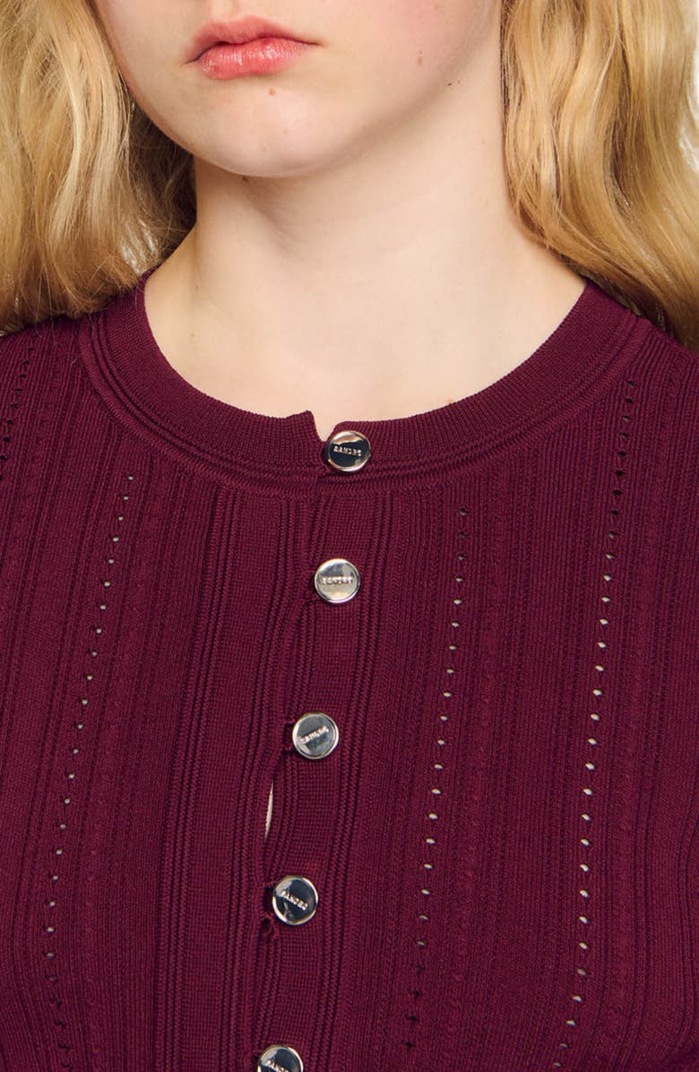 SANDRO Cable knit cardigan, Alternate, color, 