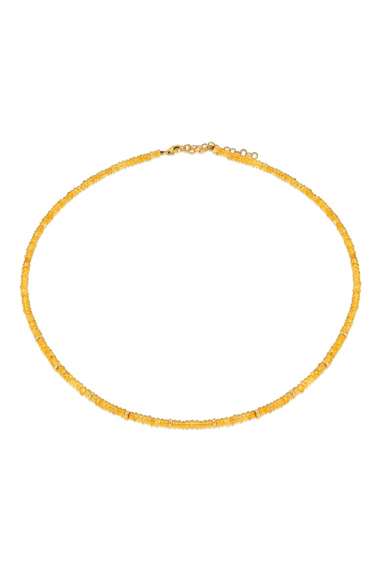 Birthstone Beaded Necklace, Main, color, YELLOW GOLD / CITRINE
