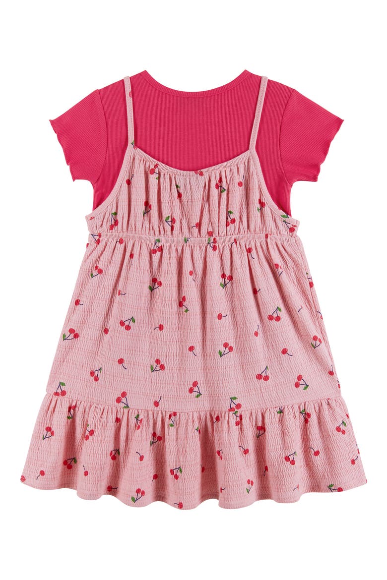 Kids' Cherry Print Tank T-Shirt Dress, Alternate, color, PINK CHERRY