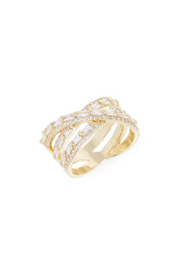 Nordstrom Rack Crossover Cz Ring In Gold