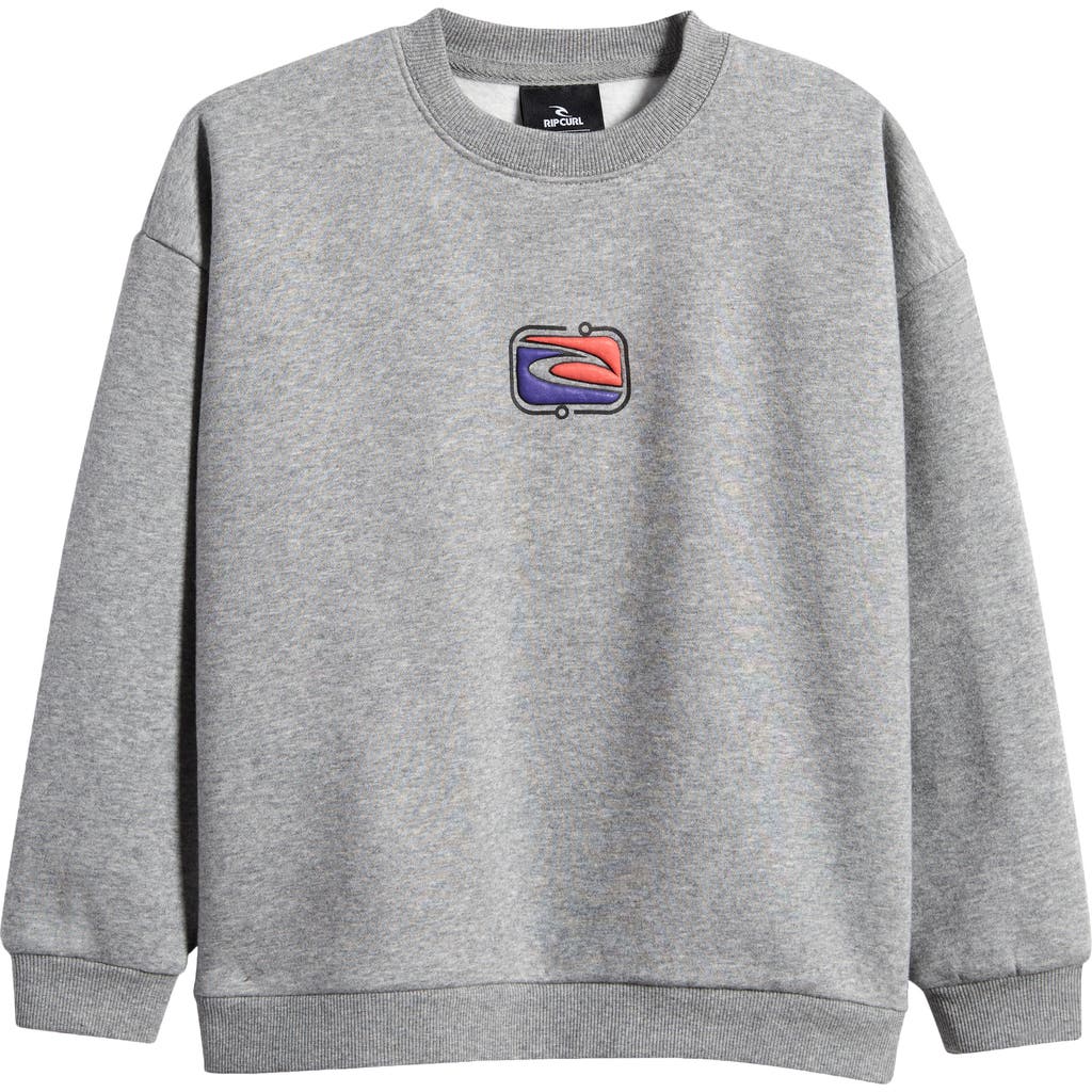 Rip Curl Kids' Evolution Crewneck Sweatshirt In Grey Marle