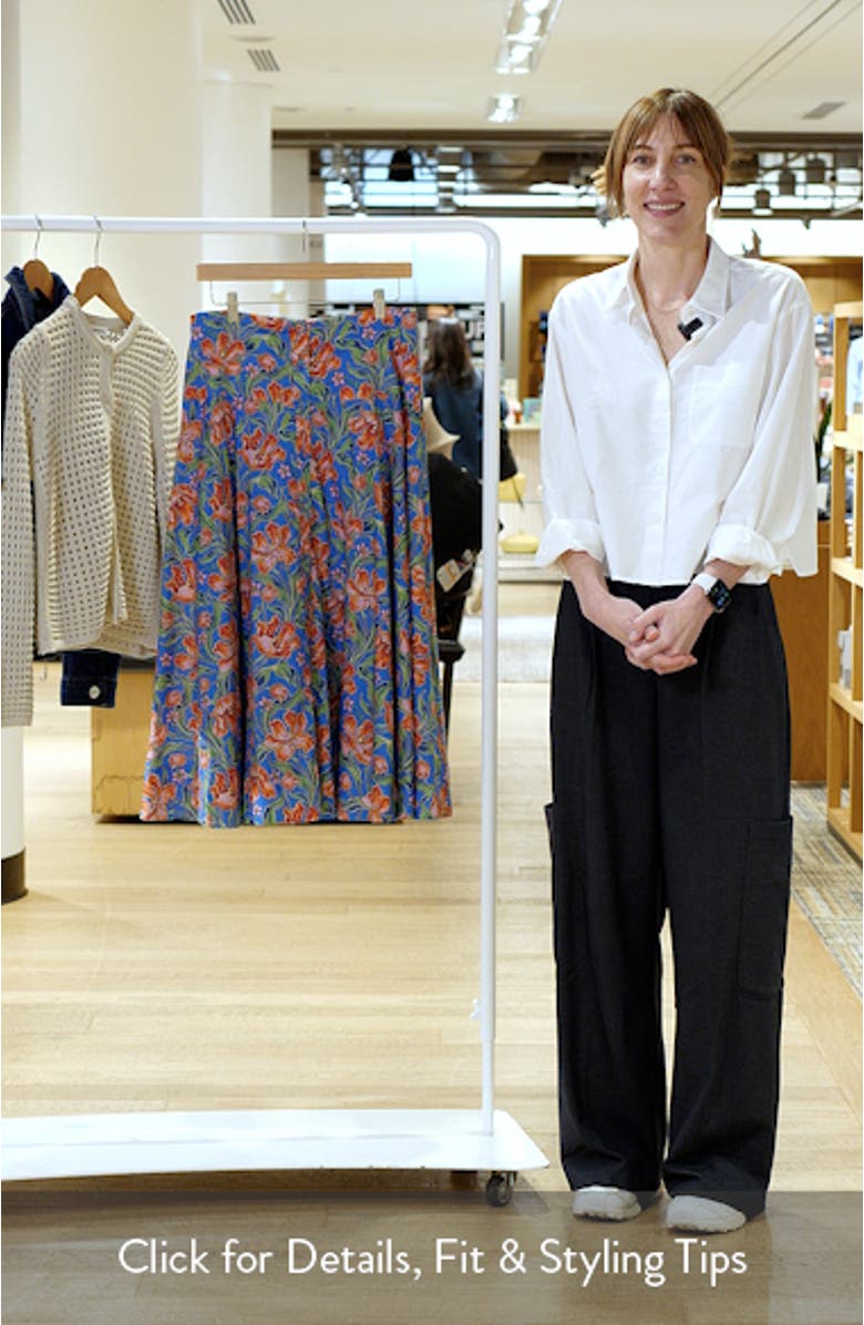 Tricia Floral Print Midi Skirt, sales video thumbnail