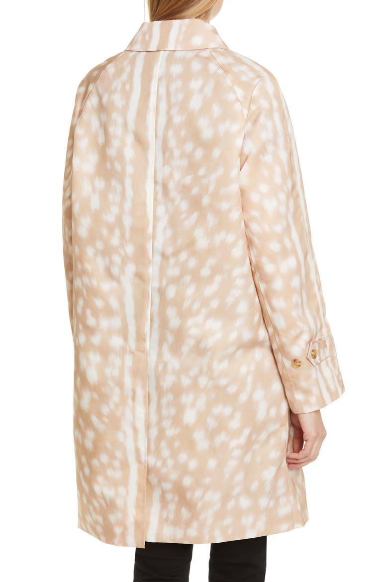 Brunstane Deer Print Nylon Car Coat, Alternate, color, SOFT FAWN