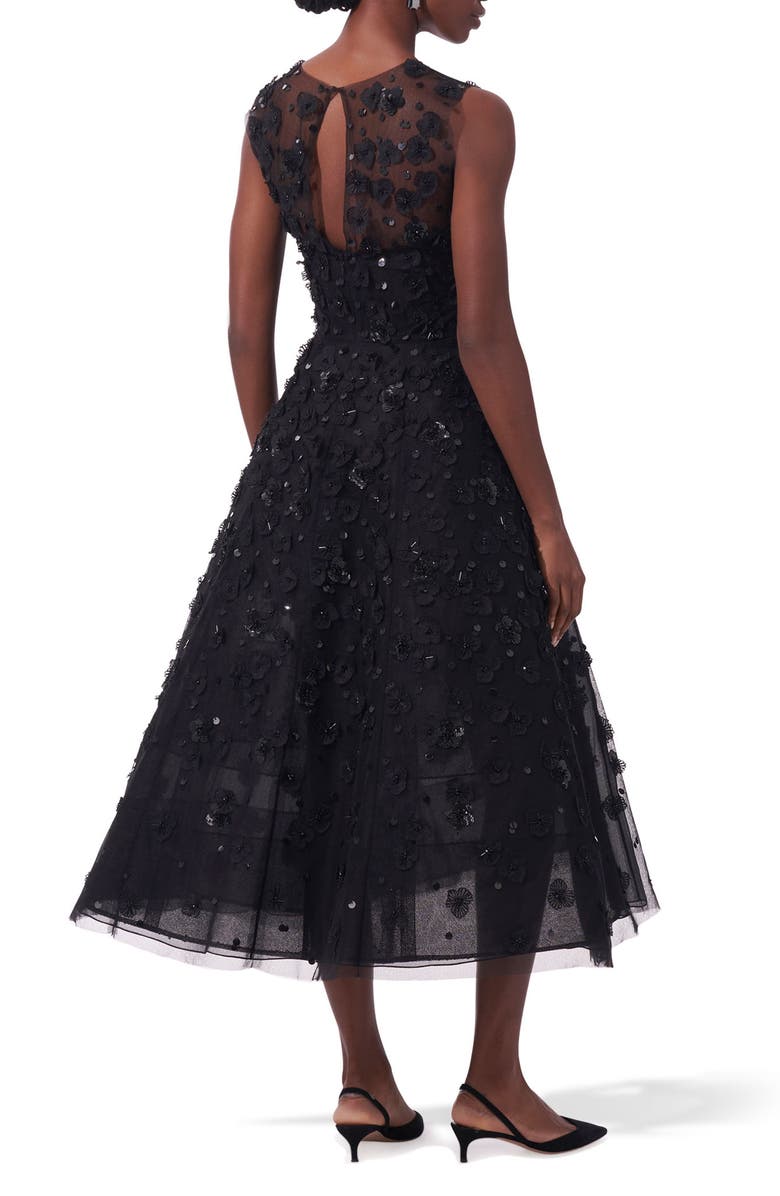 Carolina Herrera Embellished Tulle Fit & Flare Cocktail Dress, Alternate, color,