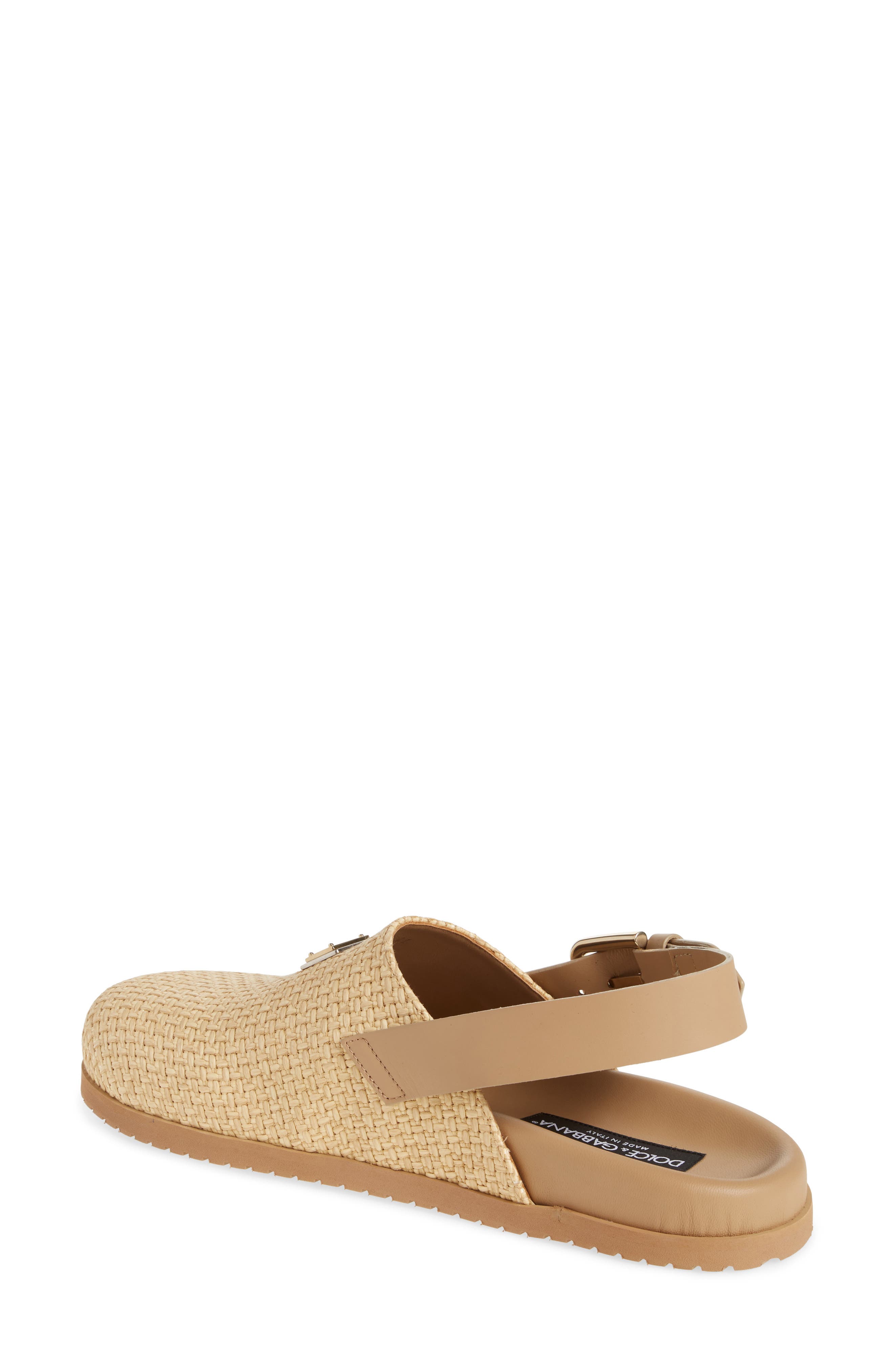 Dolce&Gabbana Basket Weave Slingback Clog, Alternate, color, 8D106-Naturale/ Ecru