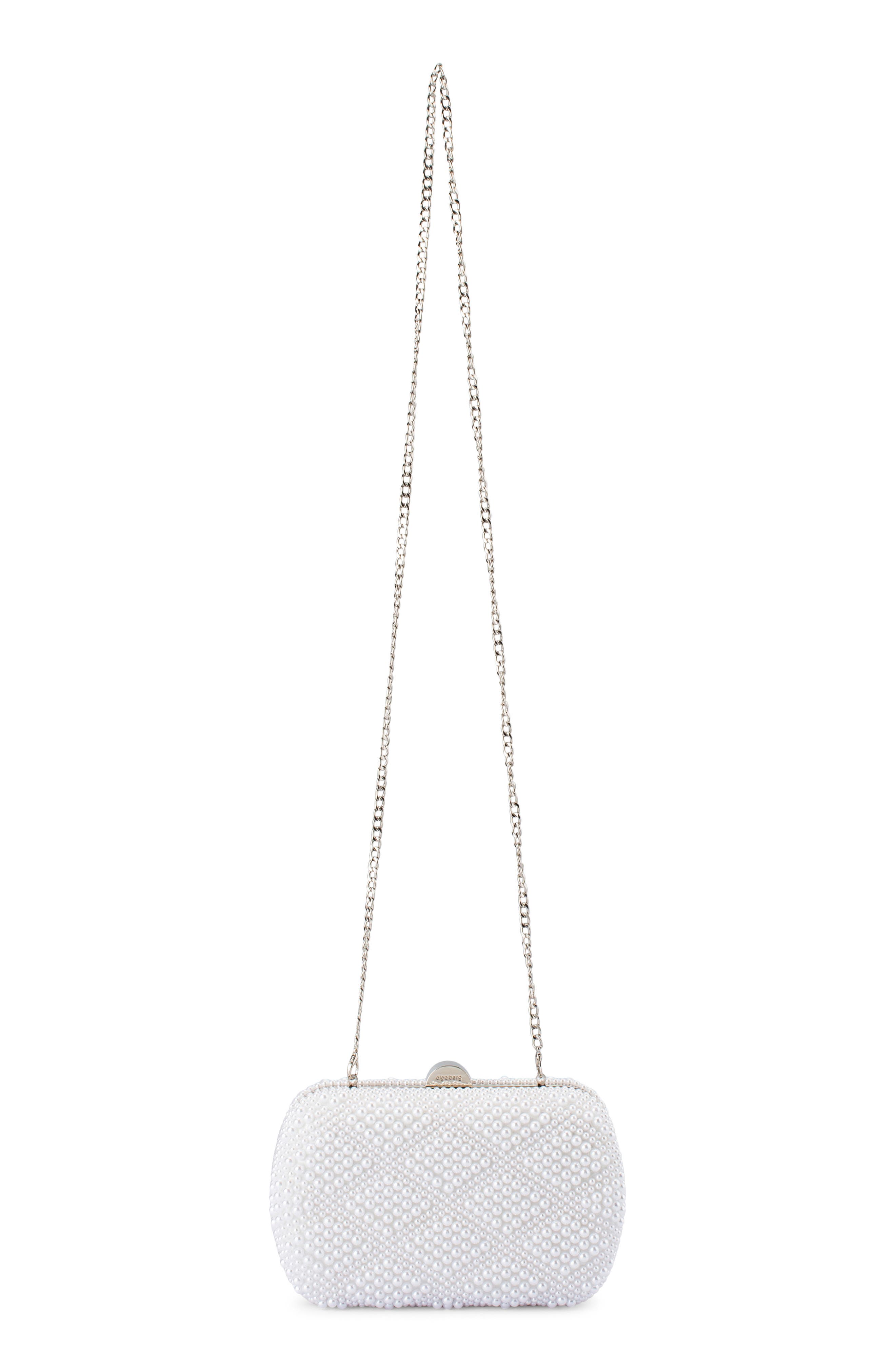 Olga Berg Claire Faux Pearl Frame Clutch, Alternate, color, Pearl