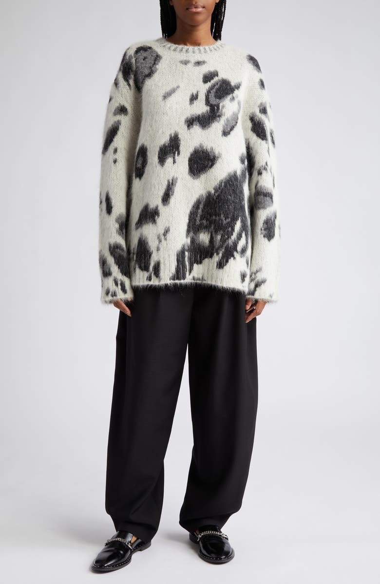 Stella McCartney Brushed Horse Spot Jacquard Virgin Wool & Alpaca Blend Sweater, Alternate, color,