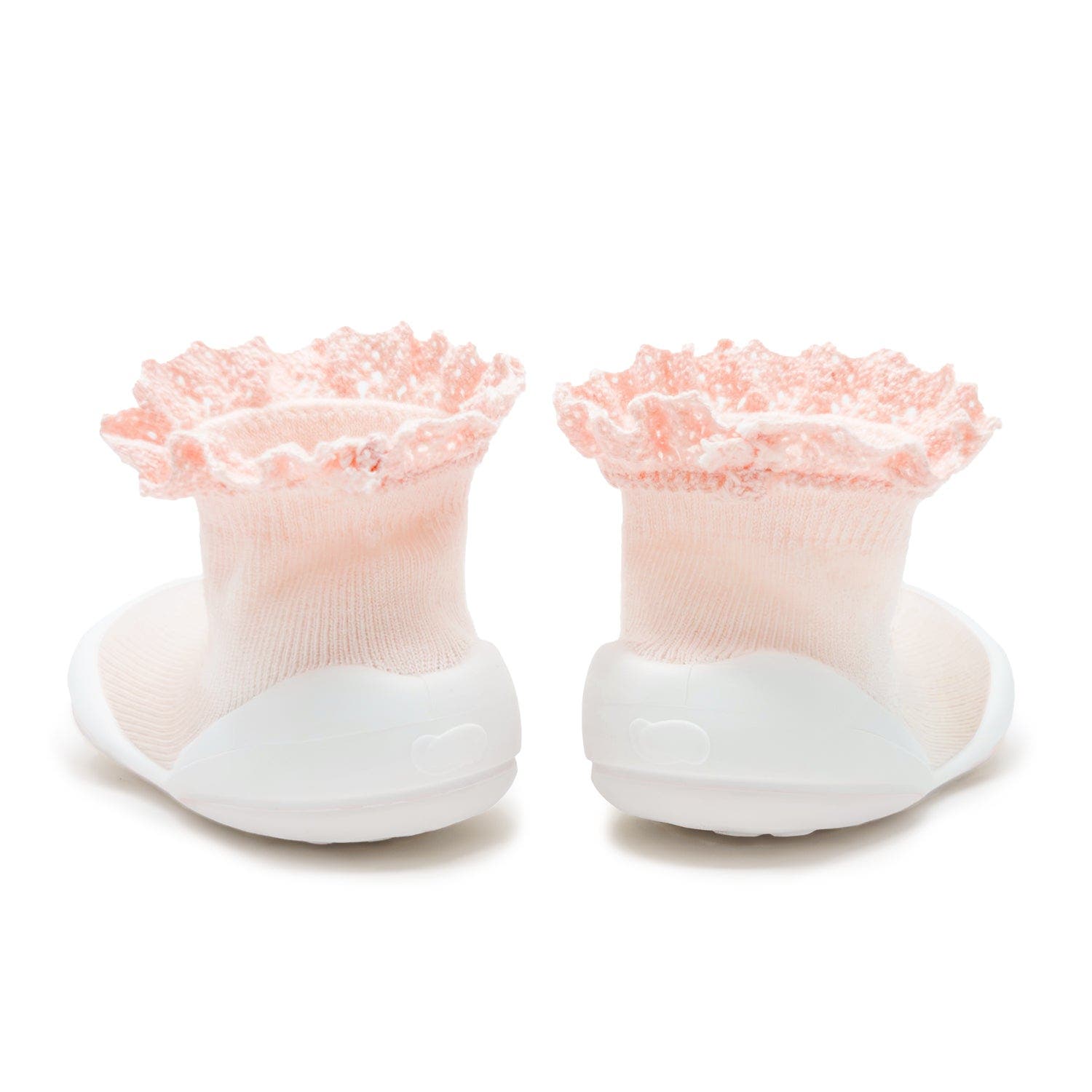 Toddler Girl Sock Shoes Lace Trim, Alternate, color, Baby Pink