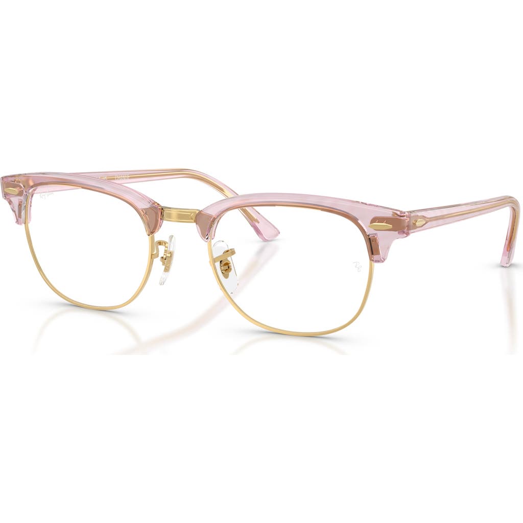 Ray Ban Ray-ban 51mm Square Optical Glasses In Brown