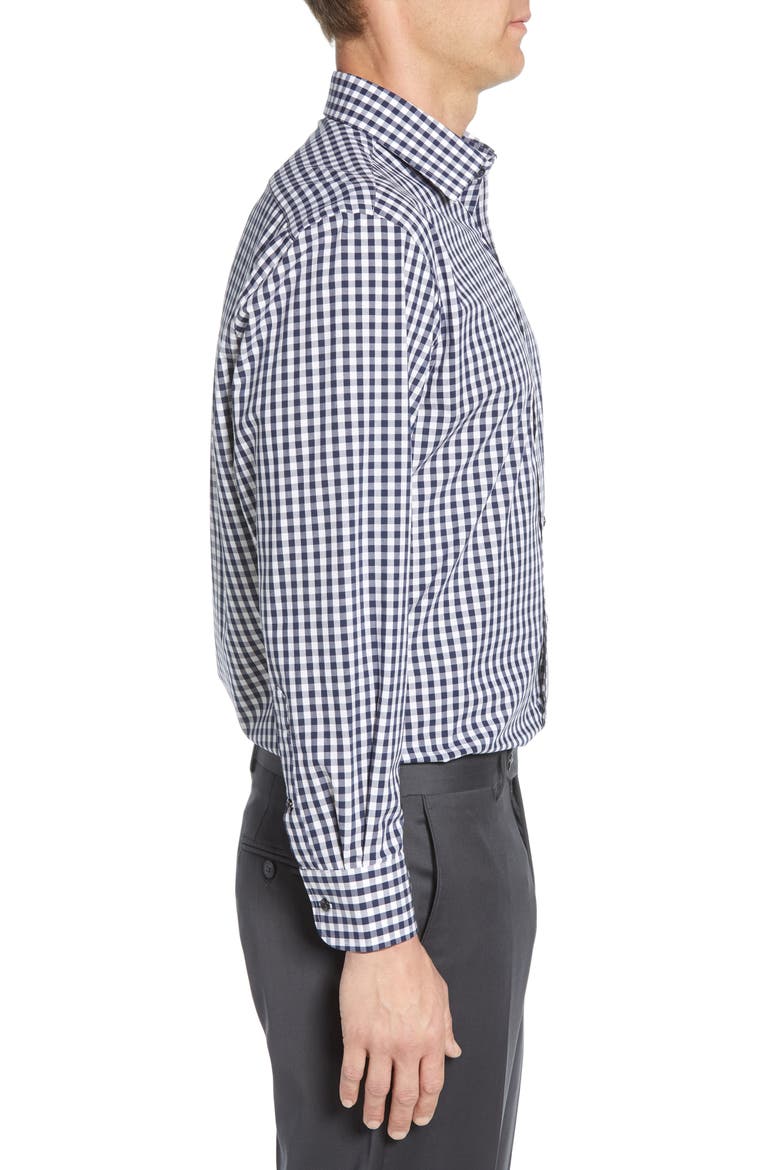 Tech-Smart Traditional Fit Stretch Check Dress Shirt, Alternate, color, NAVY PEACOAT