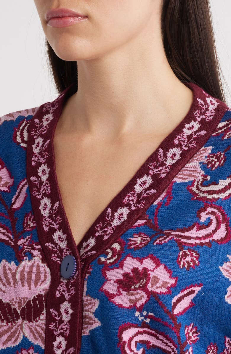 FARM Rio Flower Delicacy Jacquard Cardigan, Alternate, color,