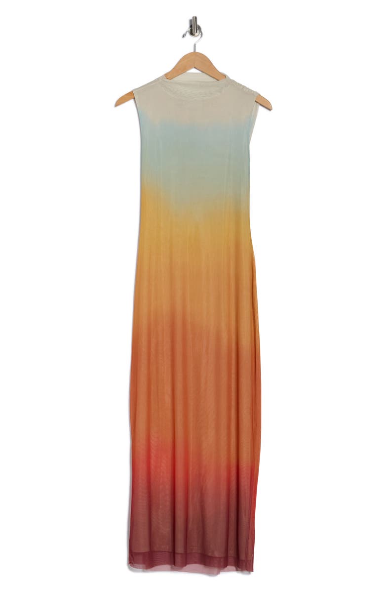 Desigual Ruched Ombré Maxi Dress, Alternate, color, Orange