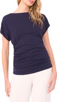 Halogen® Shirred Dolman Short Sleeve Ponte Top